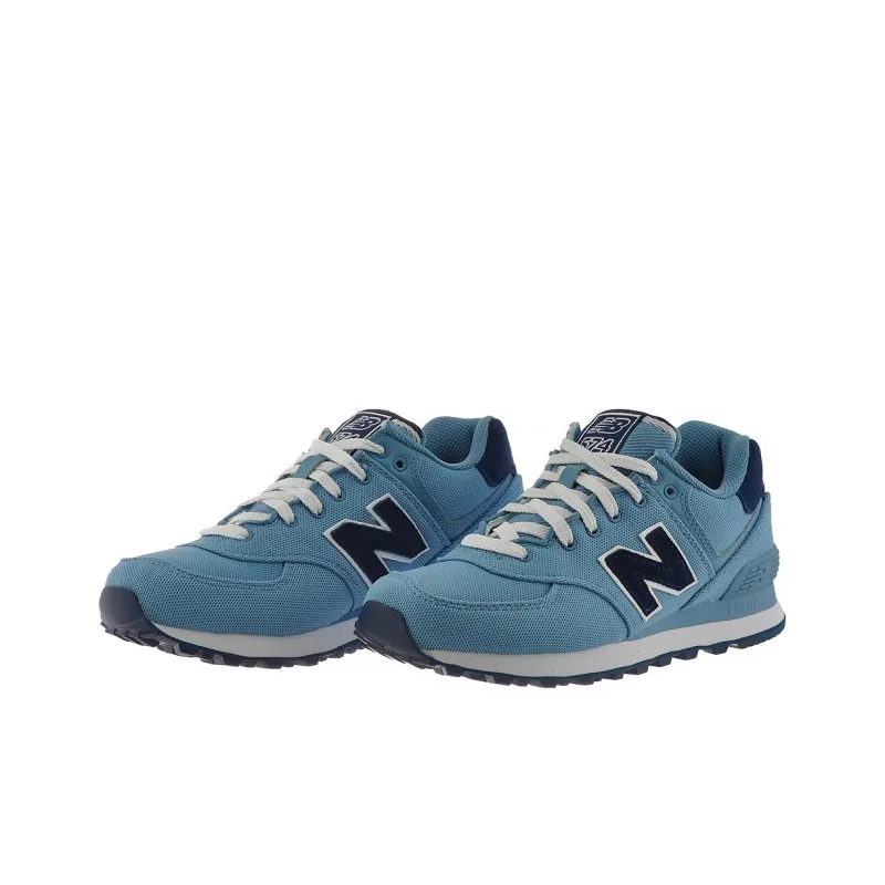 New Balance NB 574 Slip Resistant And Breathable Low Top Running Shoes Women's White Blue-2