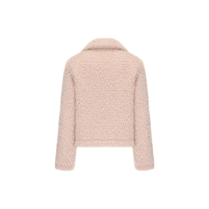 CHIWAWAMEME Velvet feel Coat Women's Leather Pink-1