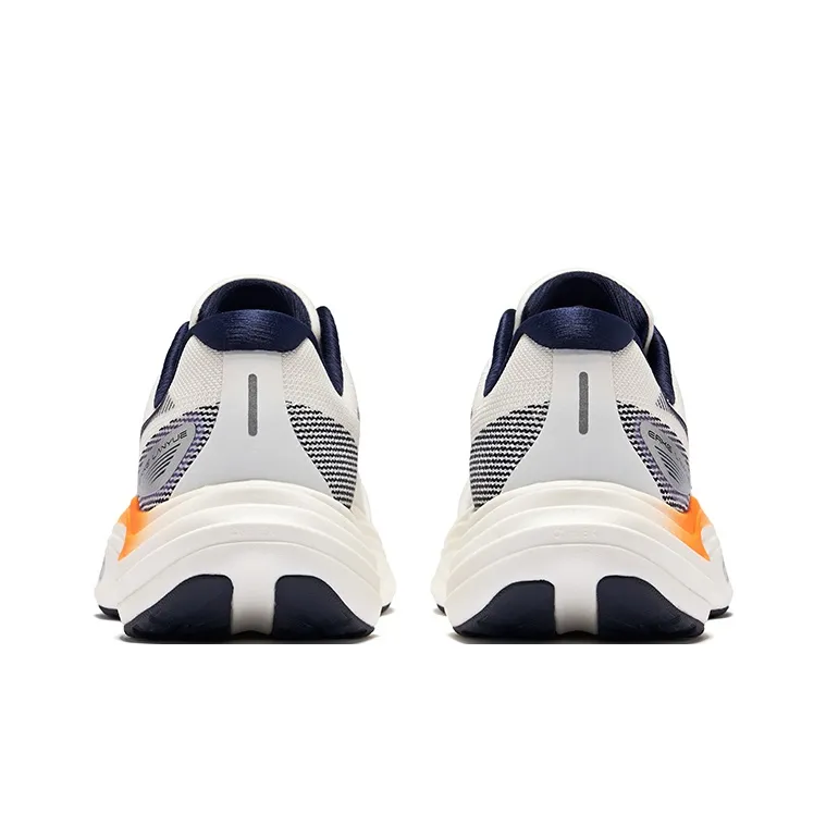 Erke Smocking Cushioning Rebound Low Top Training Running Shoes Men's Microcrystal White Bristol Blue-3