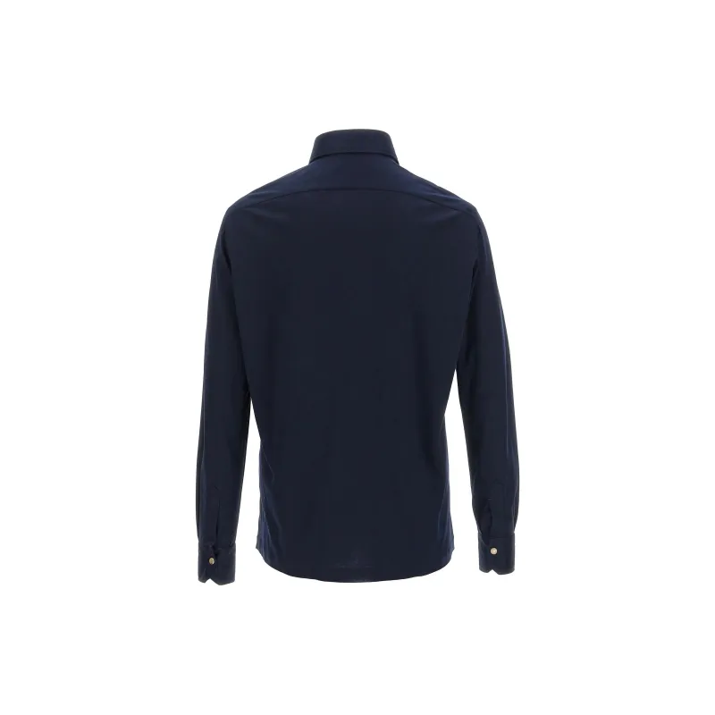 KITON Logo Embroidered Long Sleeved Polo Shirt-1