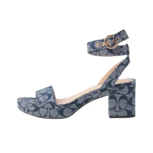 COACH Serena Strap Sandals 6cm Women's Blue