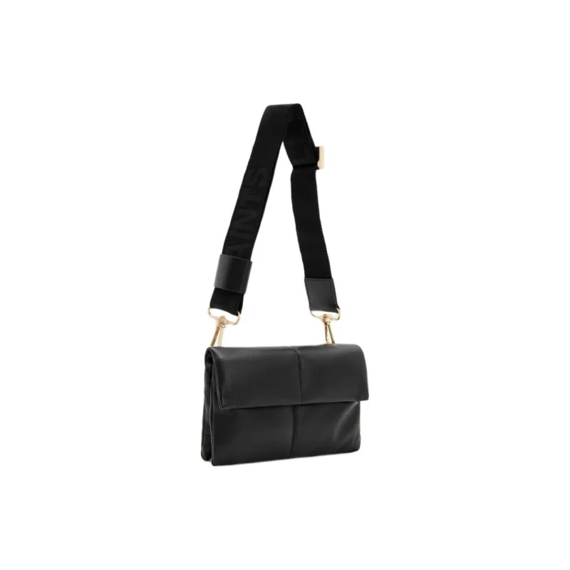 ALLSAINTS Sheepskin Shoulder Bag Unisex Black-1