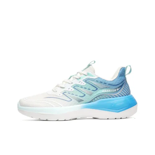 Warrior Lightweight Rebound Low Top Casual Long Distance Running Running Shoes Men's White Blue