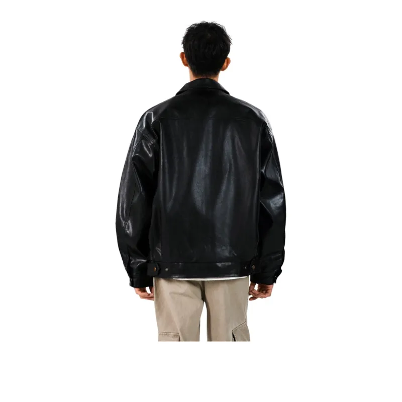 H.V.G.A Leather Jacket Unisex Black-0