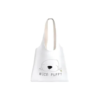 AOSONG Suede Tech Fabric Tote Bag Shopping Bag Crossbody Bag Shoulder Bag Unisex The Puppy Is Well behaved