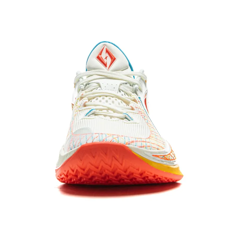 LiNing Speed Ling 2 Cushioned Slip Resistant Breathable Rebound Low Top Basketball Shoes Men's White Blue-4
