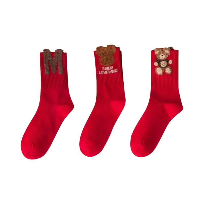 Qiao Ni Tong Mid Calf Socks Unisex Combo Set-4