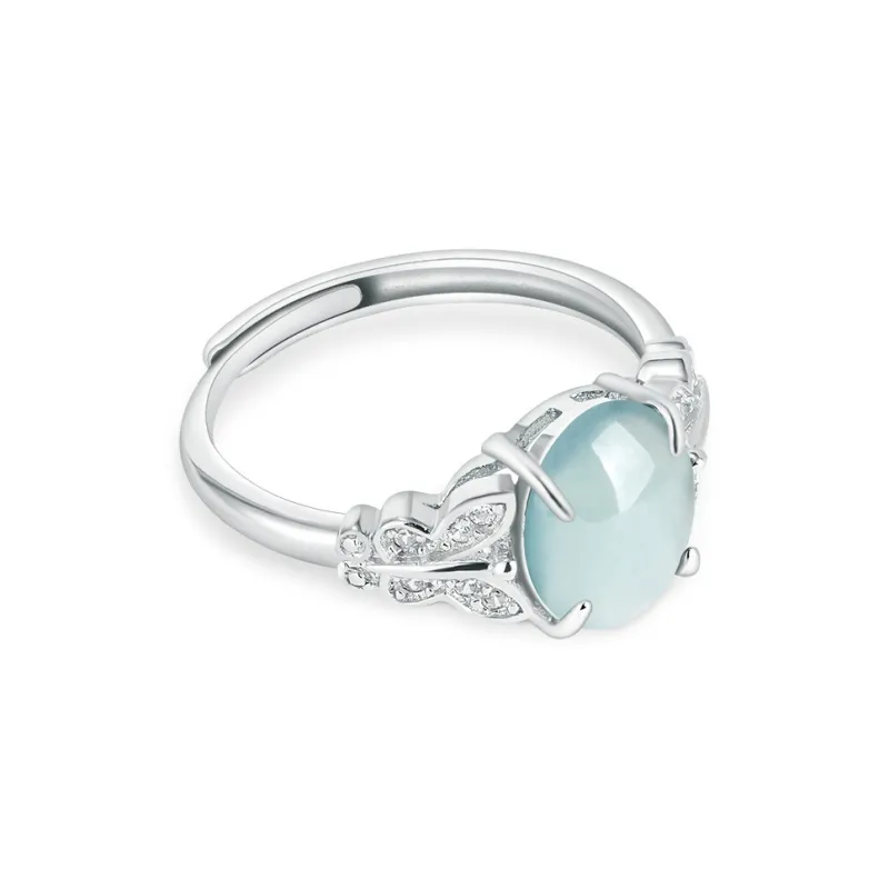 Green Craftsman Glutinous Jade Jadeite Rings Women's-2
