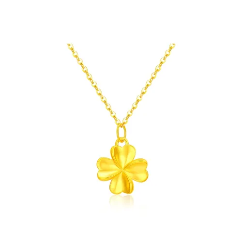 Lao Feng Xiang Lucky Four Leaf Clover Series Gold Bracelet Women's