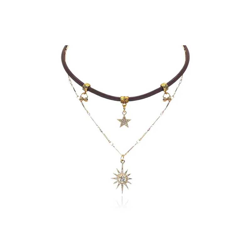Shiban Leather/Alloy Necklaces Unisex-0