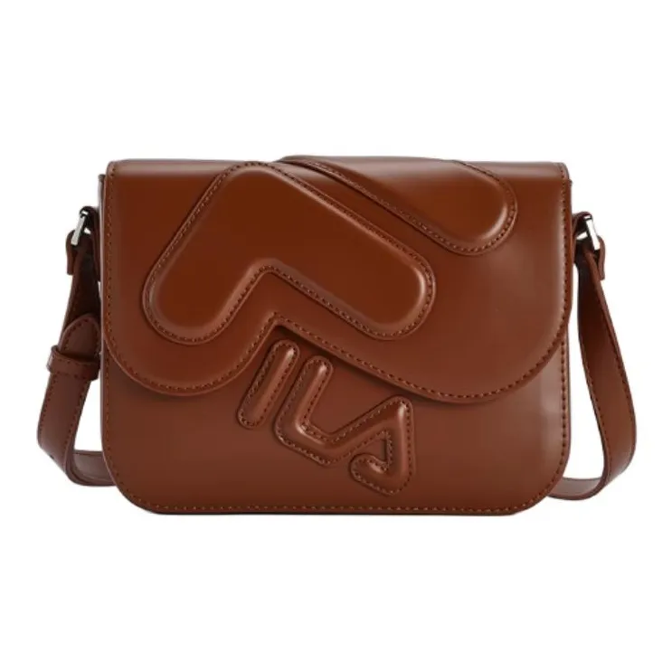 FILA PU Tofu Bag Shoulder Bag Crossbody Bag Mini Women's Woody Tan Brown-0