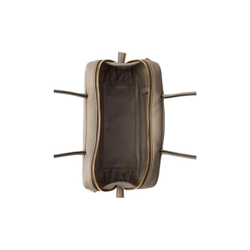 PRADA Calfskin Handbag Women's Mud Gray-3