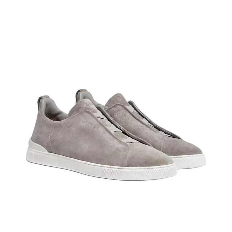 Zegna Triple Stitch Suede Sneakers-2