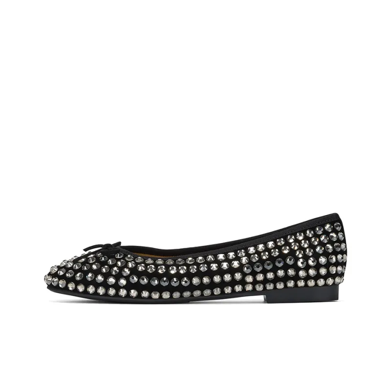 GG CC Flat Ballet Shoes Sweet Style Round Tip Unlined Shoes 1.5cm Women's-0
