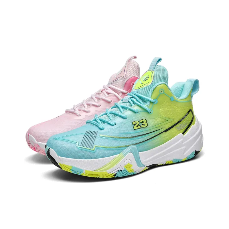 MUSHILANDI Cushioning And Breathable High Top Basketball Shoes Unisex White Blue-21