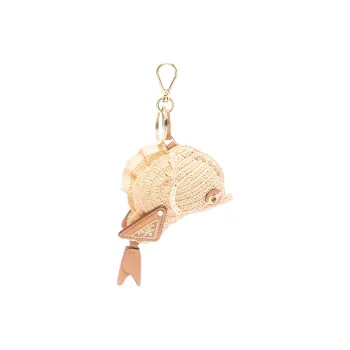 PRADA Raffia Keychains Women's Yellow