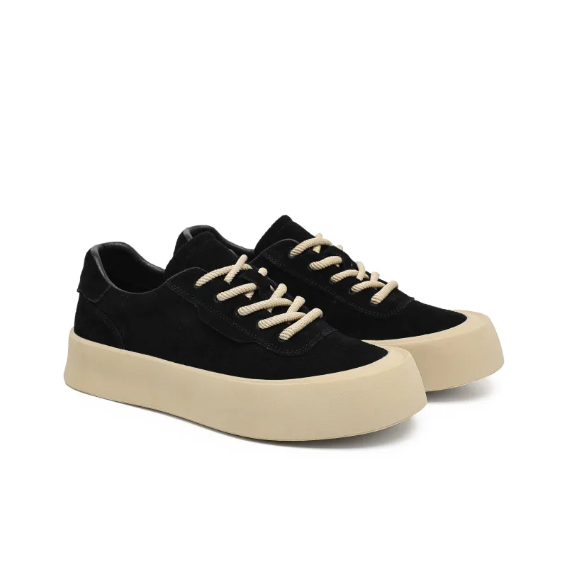 Hong Kong Meng Wear Resistant Lightweight Height Increasing Low Top Skateboard Shoes Men's Black-2