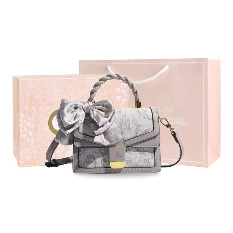 MISS GAIL Synthetic Leather Shoulder Bag, Crossbody Bag, Handbag Regular Women's Gray/Pink-0