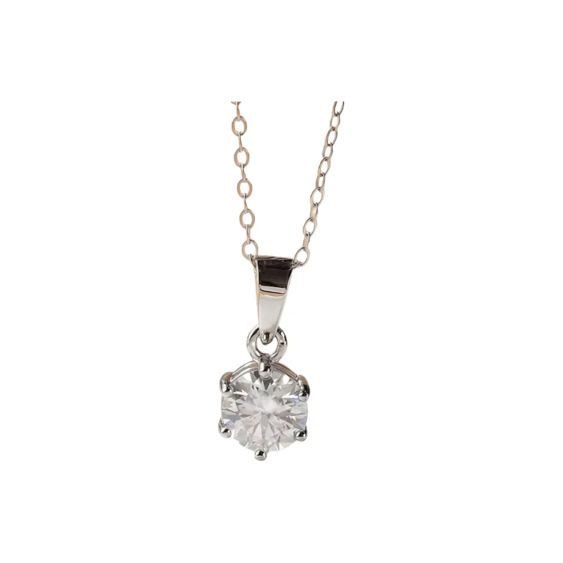 Stone On The Line S925 Sterling Silver Moissanite Necklaces Women's-7
