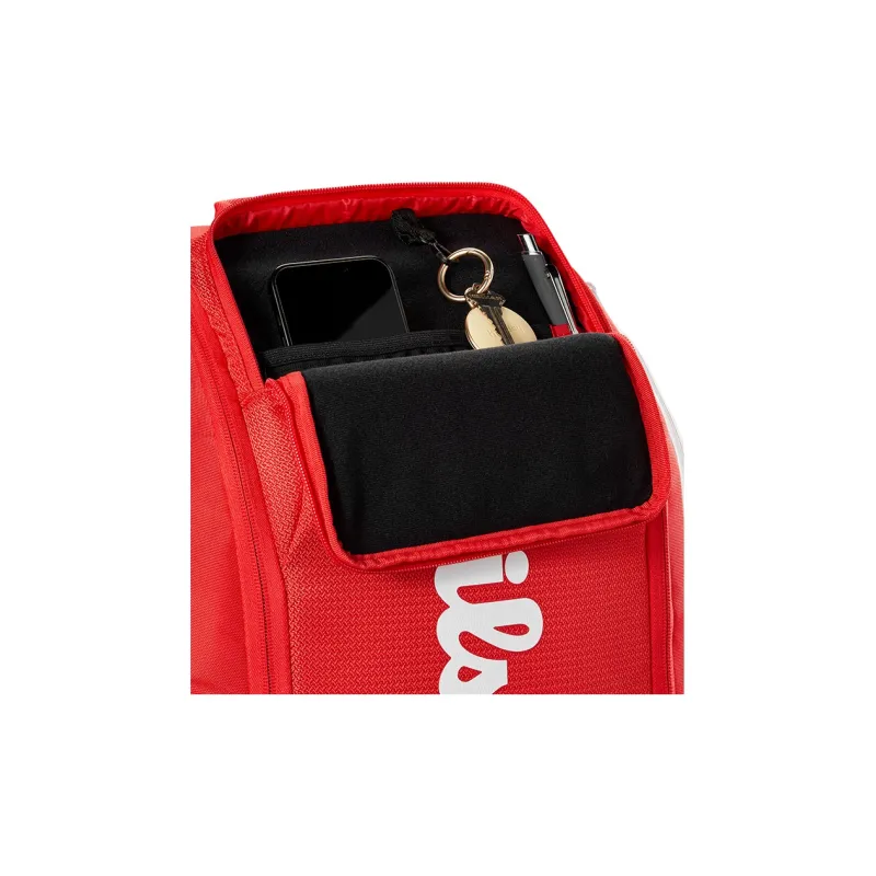 Wilson Tennis Racket Bags Unisex Large Capacity, Can Hold Two Red-4