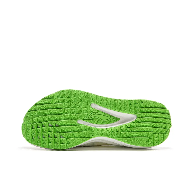 LiNing Comfortable Cushioning Anti Slip Wear Resistant Breathability Low Top Casual Running Shoes Men's White Green-6