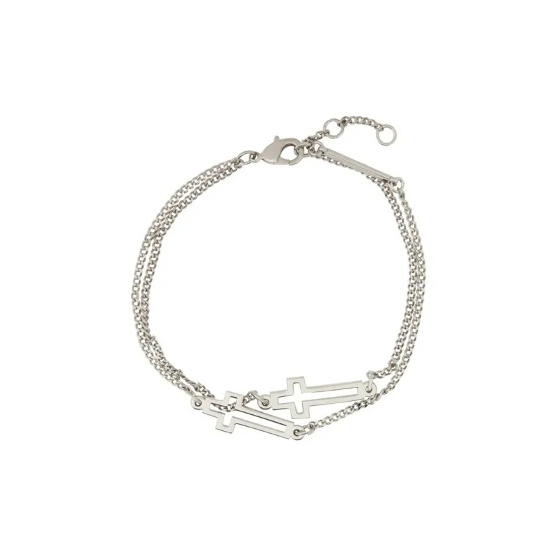 DSQUARED 2 Cross Charm Chain Linked Bracelet-0