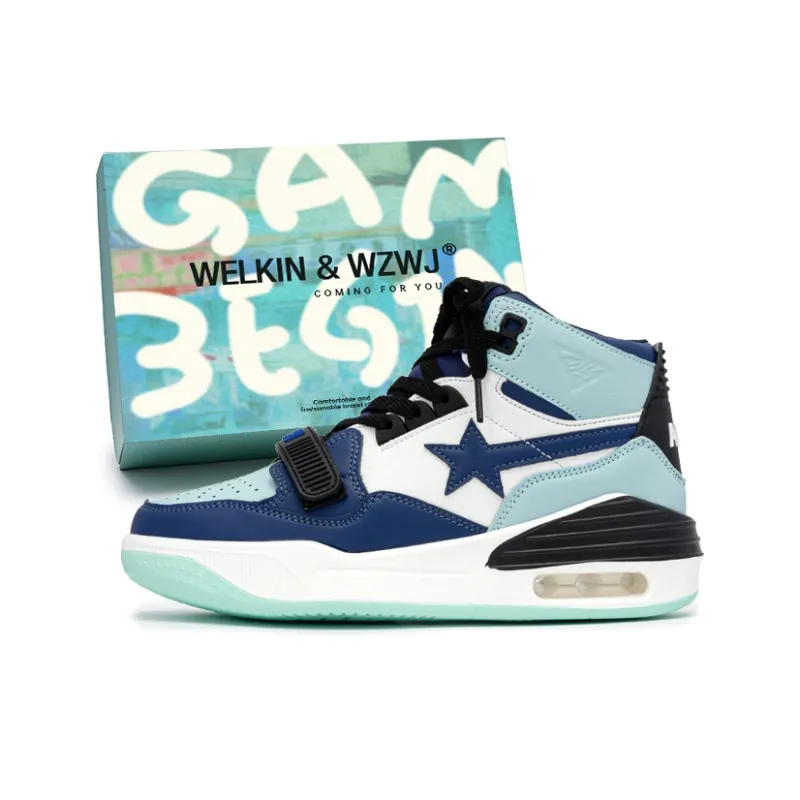 WELKIN&WZWJ Height Increasing Wear-Resistant Lightweight Breathable Slip-Resistant Skateboard Shoes Unisex White-7