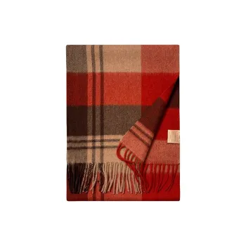 MITHAOL KUSC Sheep Wool Knit Scarves Women's Red Brown