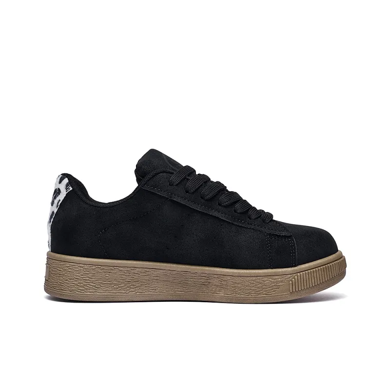 MEXICAN Anti Slip Wear Resistant Low Top Skateboard Shoes Women's Black-1