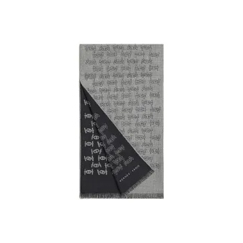 HERMES Cashmere Knit Scarves Men's Gray