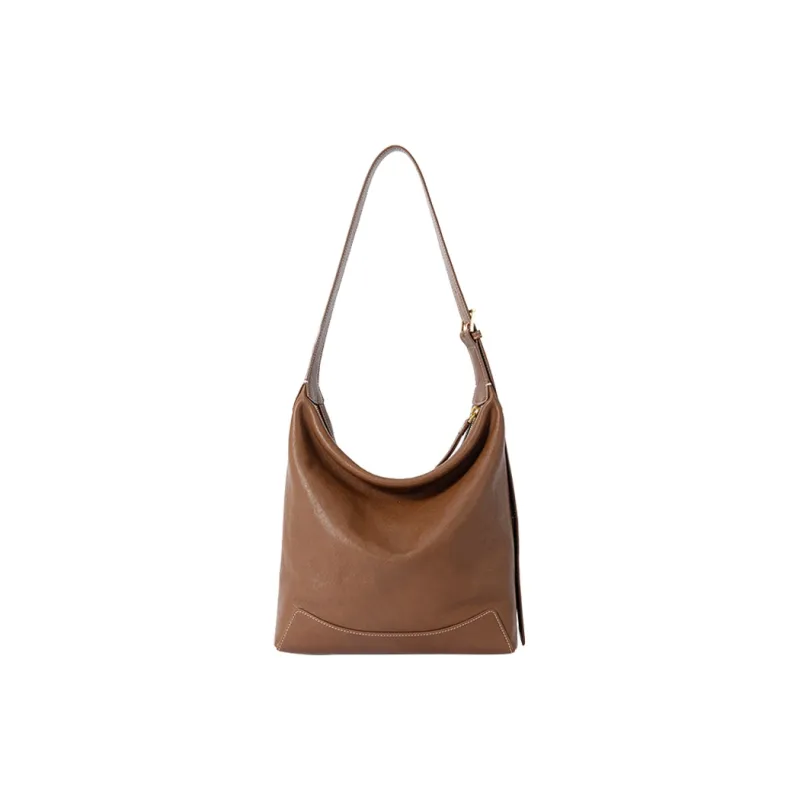 VANESSA HOGAN Top Grain Vegetable Tanned Cow Leather Shoulder Bag Large Size Women's Cocoa Red Brown-3