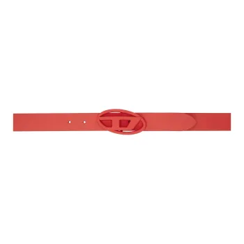DIESEL Metal Leather Belts Women's Red Width 3CM