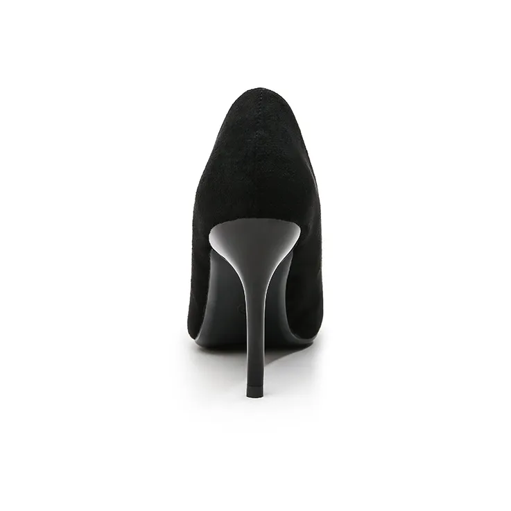 BANWEIDIYA Slim Heel High Heels Women's Black-4