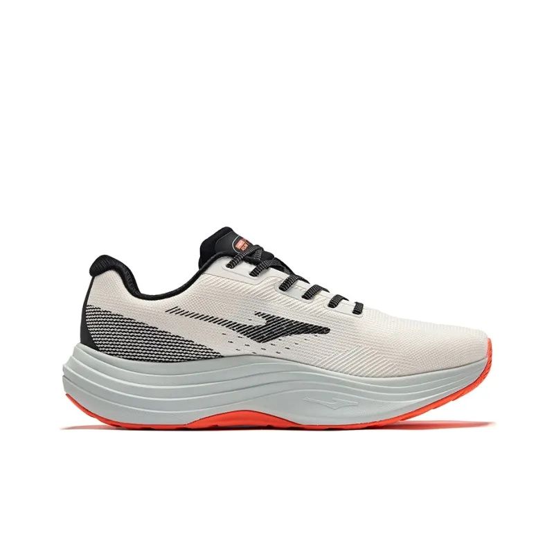 Erke Smocking Cushioning Rebound Low Top Training Running Shoes Men's Microcrystal White Jet Black-1