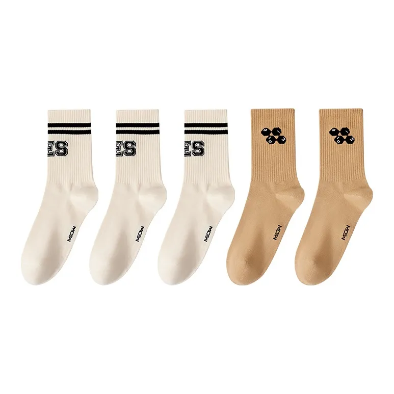 MIIOW Mid Calf Socks Unisex 5 Pack-0