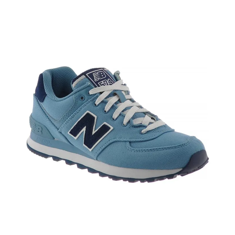 New Balance NB 574 Slip Resistant And Breathable Low Top Running Shoes Women's White Blue-1