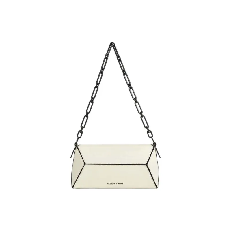 CHARLES&KEITH Polyurethane Synthetic Leather Portable Crossbody Bag, Shoulder Bag Trumpets Women's Dark Brown/Black-6