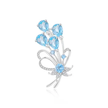 Lao Feng Xiang S925 Silver Brooches Women's
