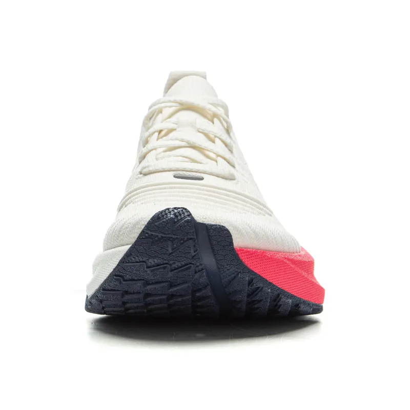 LiNing Comfortable Cushioning Slip Resistant Abrasion Resistant Breathable Low Top Sprint Running Shoes Men's White Red-4