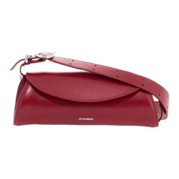 JIL SANDER Cannolo Calfskin Shoulder Bag Crossbody Bag Mini Women's Cedar Red