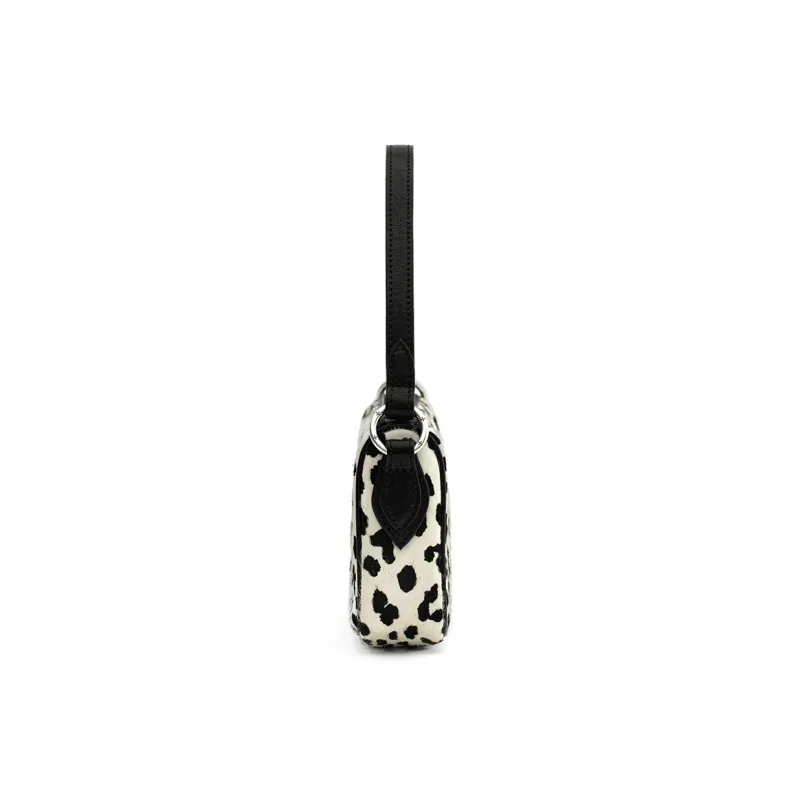 SMFK Cowhide Handbag Women's White Leopard Print-1