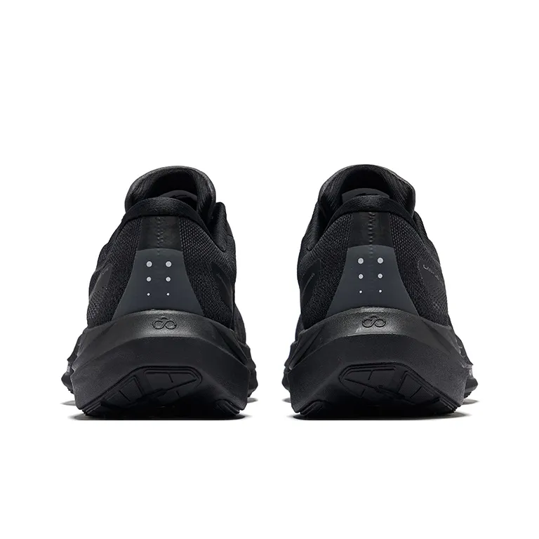 Erke Cushioning Lightweight Rebound Low Top Sprint Running Shoes Men's Jet Black Carbon Gray-3