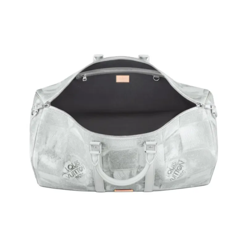 LOUIS VUITTON Keepall Bandouliere 50 Light Grey-3