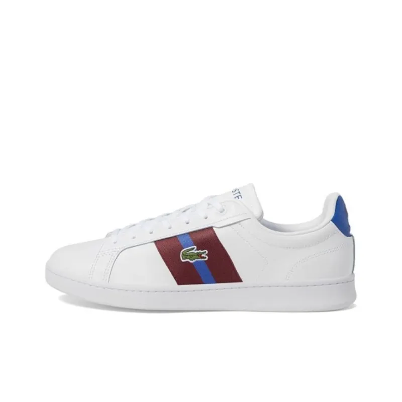 LACOSTE Carnaby Pro Cgr 124 1 SMA Wear Resistant Low Top Skateboard Shoes Men's White Blue-0