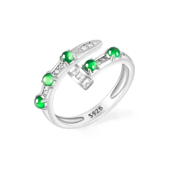 Green Craftsman Glutinous Jade Jadeite Rings Women's