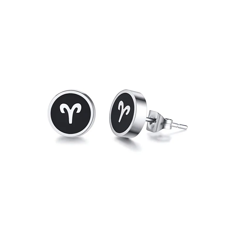FANSHINER Titanium Steel Stud Earrings Men's-0