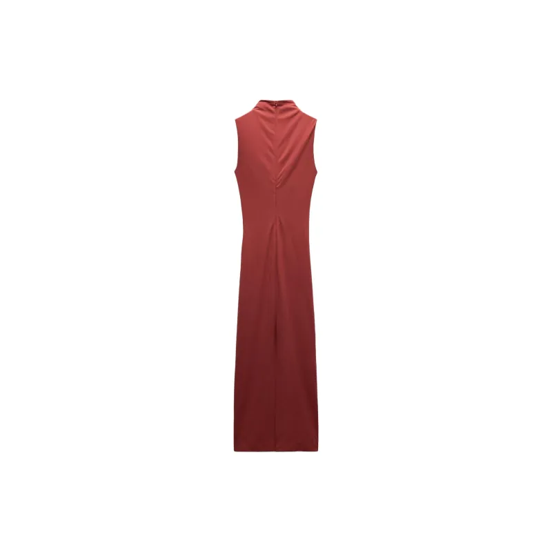 ZARA Sleeveless Dress Women's Red Terracotta-1