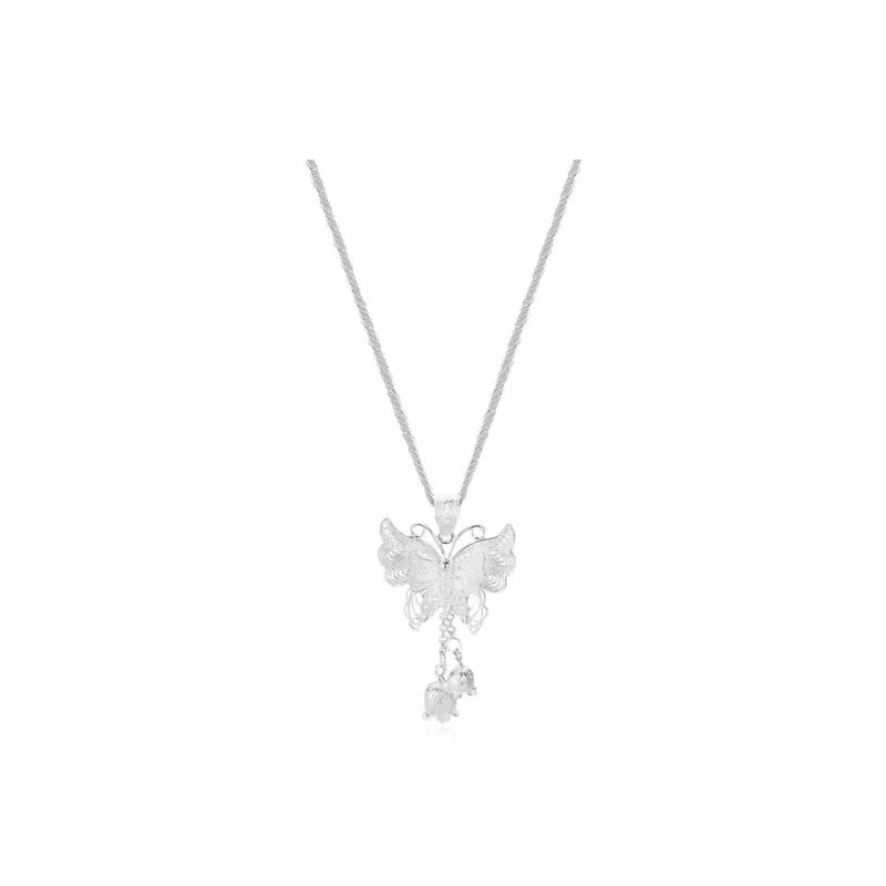 SINO GEM S999 Fine Silver Necklaces Women's-0