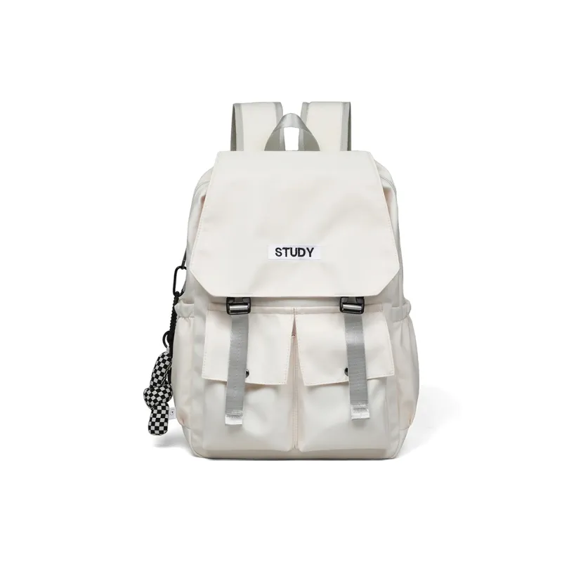 COMELY Fabric Backpack Medium Size Unisex Black-7