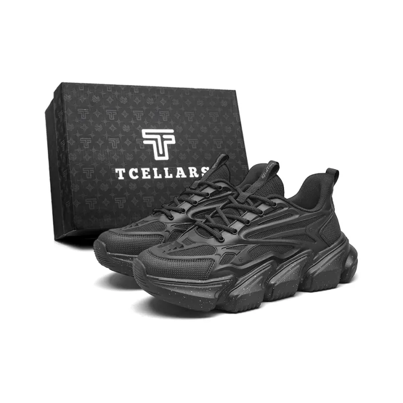 TCELLARS Slip Resistant, Abrasion Resistant, Lightweight, Height Increasing Low Top Chunky Sneakers Men's-9